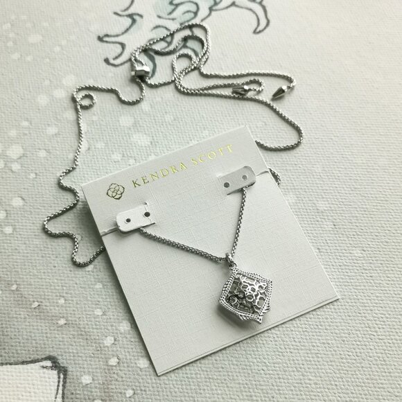 Kendra Scott Kacey Long Necklace | Filigree Mix Silver - Picture 1 of 3